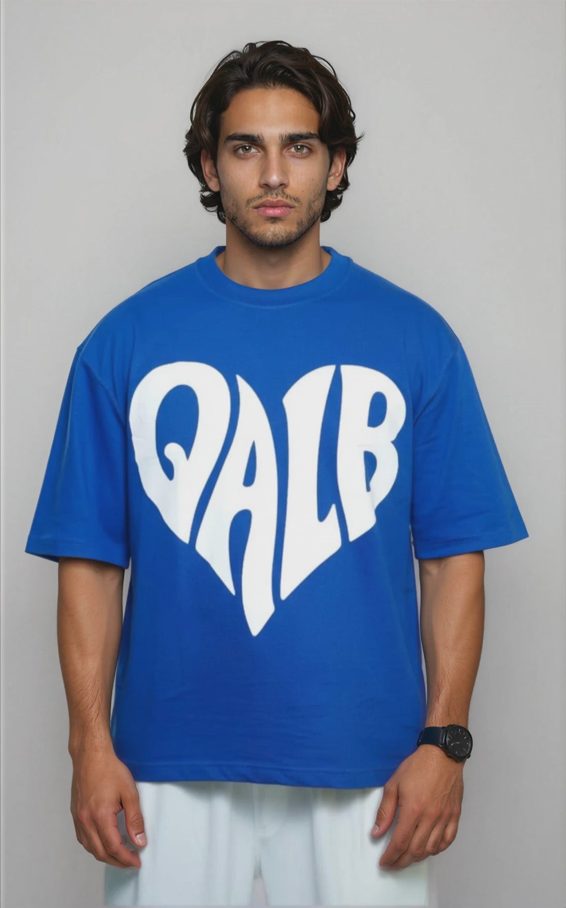 QALB premium oversized graphic tshirt — bold streetwear design — unisex fit — Sufi Soul India