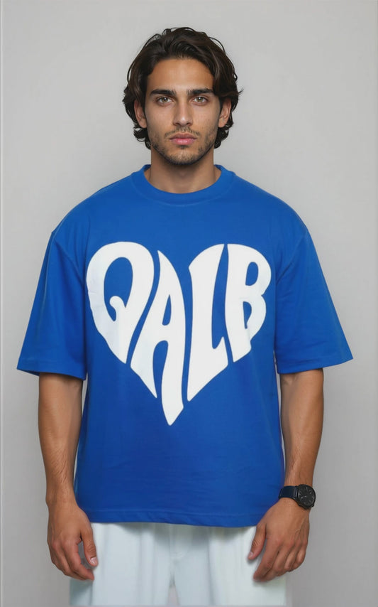 QALB premium oversized graphic tshirt — bold streetwear design — unisex fit — Sufi Soul India